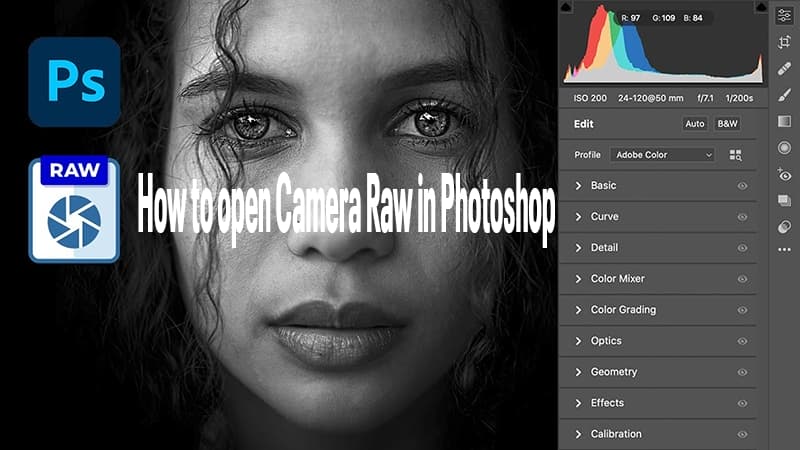 how to open camera raw in photoshop